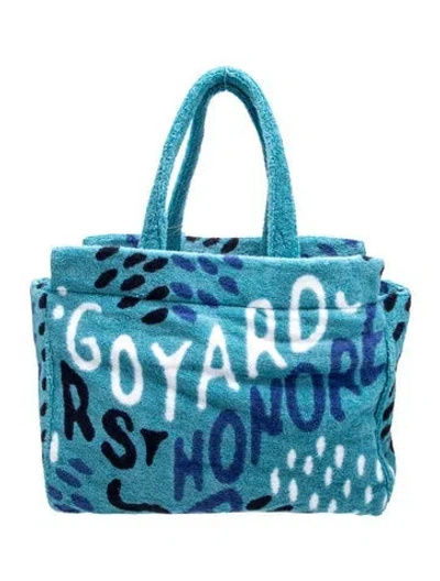 Pre-owned Goyard Terry Cloth Terry Eponge Bag 2025 In Blue