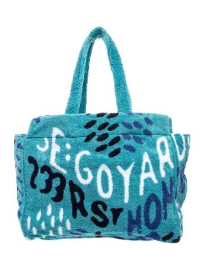 Pre-owned Goyard Terry Eponge Beach Bag In Blue