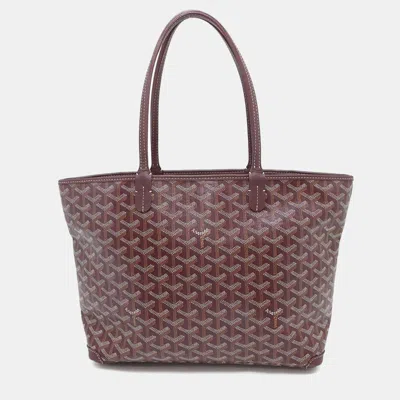 Pre-owned Goyard Tote Bag Artois Pm In Burgundy