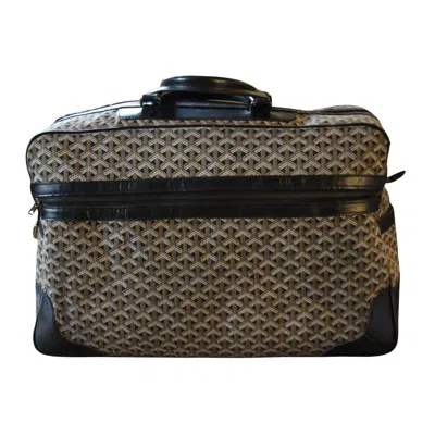 Pre-owned Goyard Travel Bag In Chevrons Woven Canvas, Large  Bag In Black