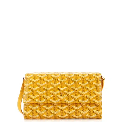 Pre-owned Goyard Varenne Continental Wallet With Strap Coated Canvas In Yellow