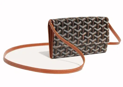 Pre-owned Goyard Varenne Continental Walletin Black/tan