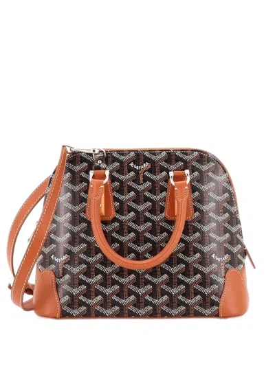 Pre-owned Goyard Vendome Bag Coated Canvas Mini Satchel In Brown