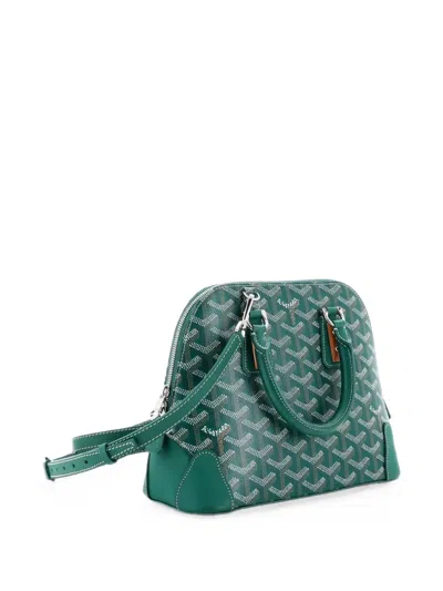 Pre-owned Goyard Vendome Bag Coated Canvas Mini Satchel In Green