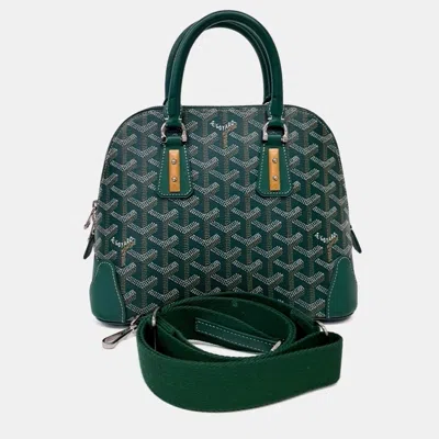 Pre-owned Goyard Vendôme Green Canvas Mini Bag With Strap