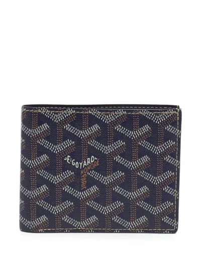 Pre-owned Goyard Victoire Ine Bifold Wallet In Blue