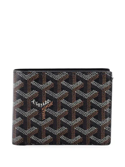 Pre-owned Goyard Victoire Wallet Coated Canvas Small Wallets In Black