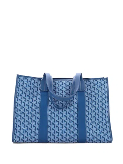 Pre-owned Goyard Villette Canvas Mm Tote Bag In Blue