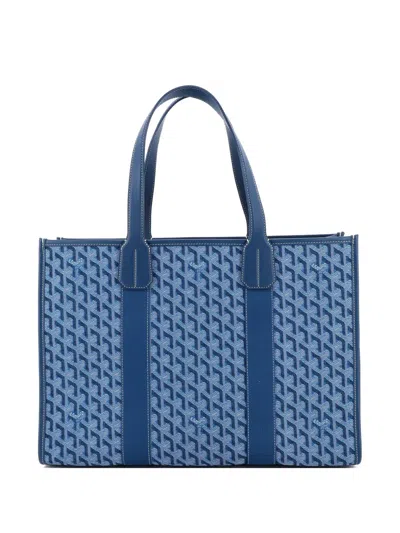 Pre-owned Goyard Villette Coated Canvas Mm Tote Bag In Blue