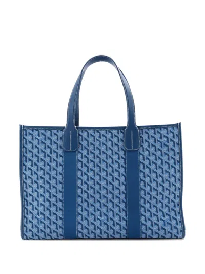 Pre-owned Goyard Villette Coated Canvas Mm Tote Bag In Blue