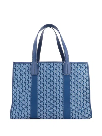 Pre-owned Goyard Villette Coated Canvas Mm Tote Bag In Blue