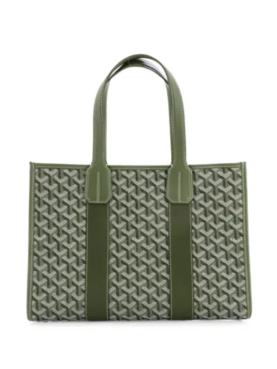 Pre-owned Goyard Villette Coated Canvas Pm Tote Bag In Green
