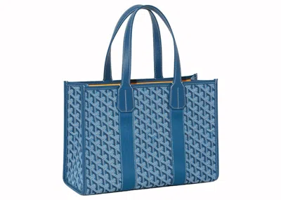 Pre-owned Goyard Villette Jacquard Tote Bag Pm In Ocean Blue