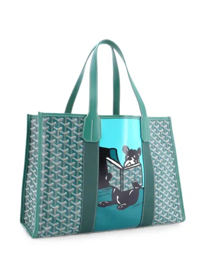 Pre-owned Goyard Villette Printed Coated Canvas Mm Tote Bag In Green