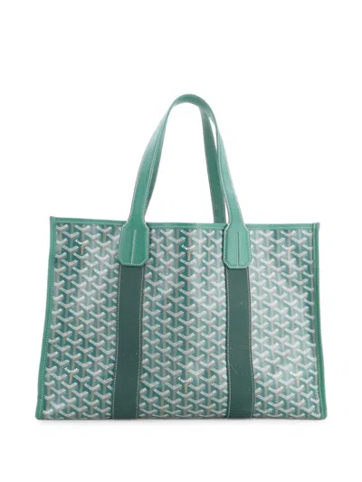 Pre-owned Goyard Villette Printed Coated Canvas Mm Tote Bag In Green