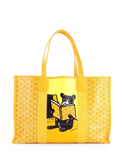 Pre-owned Goyard Villette Printed Coated Canvas Mm Tote Bag In Yellow
