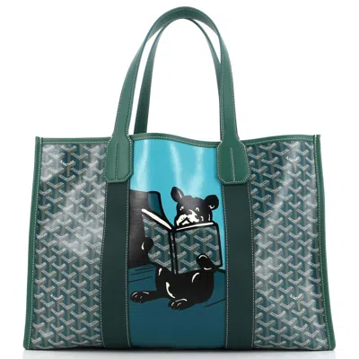 Pre-owned Goyard Villette Tote Printed Coated Canvas Mm In Green