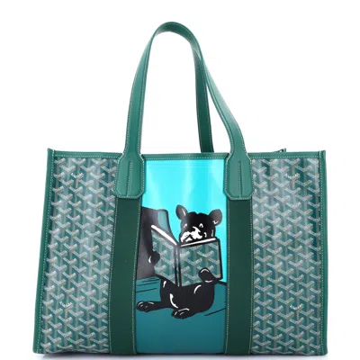 Pre-owned Goyard Villette Tote Printed Coated Canvas Mm In Green