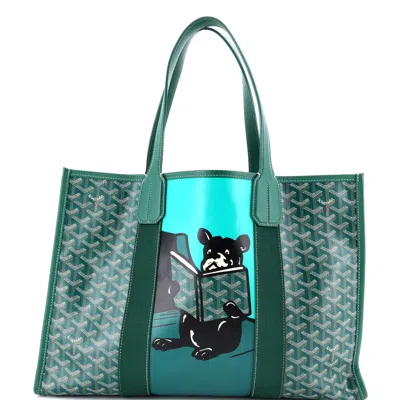 Pre-owned Goyard Villette Tote Printed Coated Canvas Mm In Green