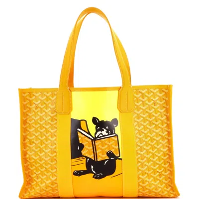 Pre-owned Goyard Villette Tote Printed Coated Canvas Mm In Yellow
