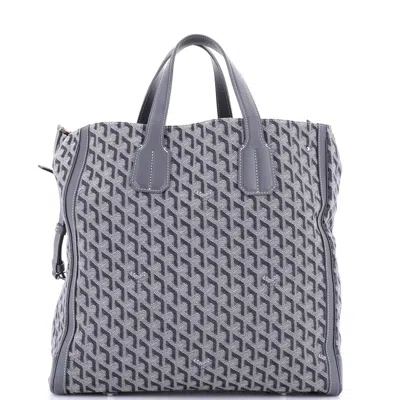 Pre-owned Goyard Voltaire Convertible Tote Cotton Canvas In Grey