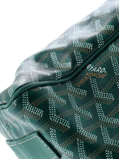 Pre-owned Goyard Voltaire Iii Coated Canvas Tote Bag In Green