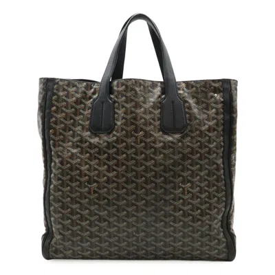 Pre-owned Goyard Voltaire Tote Bag Pvc Leather In Black