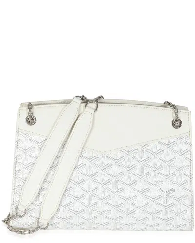 Pre-owned Goyard White Ine Canvas Rouette Structure Pm (authentic Pre-loved)