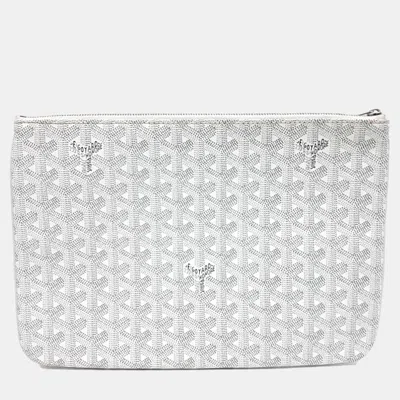 Pre-owned Goyard White Pvc Senna Mm