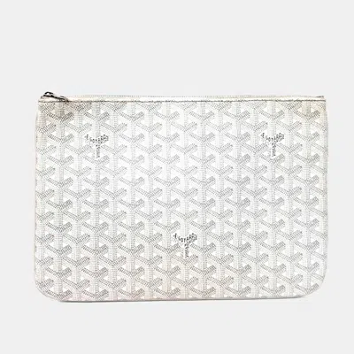Pre-owned Goyard White Pvc Senna Mm