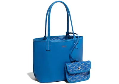 Pre-owned Goyard Women's  Anjou Tote Mini In Sky Blue