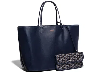 Pre-owned Goyard Women's  Anjou Tote Pm In Navy Blue