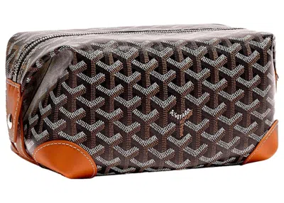 Pre-owned Goyard Women's  Boeing 25 Toilet Bag In Black/tan