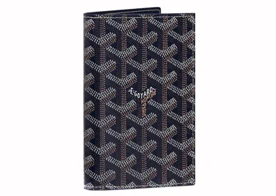 Pre-owned Goyard Women's  Grenelle Passport Cover Blue In Navy Blue