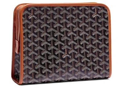 Pre-owned Goyard Women's  Jouvence Toiletry Bag Mm In Black/brown