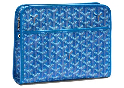 Pre-owned Goyard Women's  Jouvence Toiletry Bag Mm In Blue