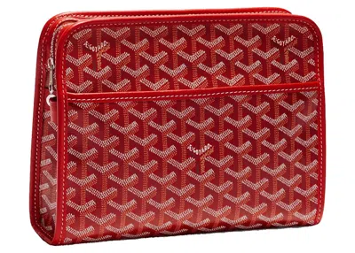 Pre-owned Goyard Women's  Jouvence Toiletry Bag Mm In Red