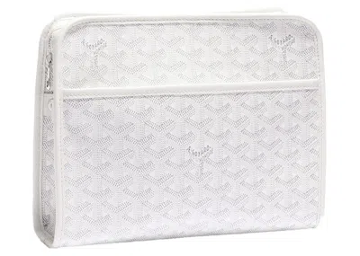 Pre-owned Goyard Women's  Jouvence Toiletry Bag Mm In White