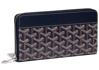 Pre-owned Goyard Women's  Matignon Wallet Gm In Navy Blue