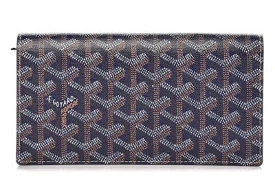 Pre-owned Goyard Women's  Richelieu Wallet Ine In Navy Blue