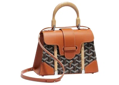 Pre-owned Goyard Women's  Saigon Structure Mini Bag In Black/tan In Multi
