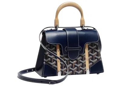 Pre-owned Goyard Women's  Saigon Structure Mini Bag In Navy Blue