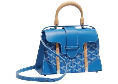 Pre-owned Goyard Women's  Saigon Structure Mini Bag In Sky Blue
