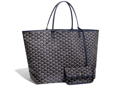 Pre-owned Goyard Women's  Saint Louis Tote Gm In Navy Blue
