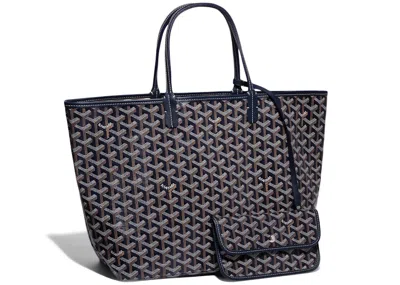 Pre-owned Goyard Women's  Saint Louis Tote Pm In Navy Blue