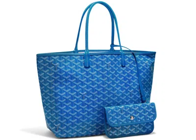 Pre-owned Goyard Women's  Saint Louis Tote Pm In Sky Blue