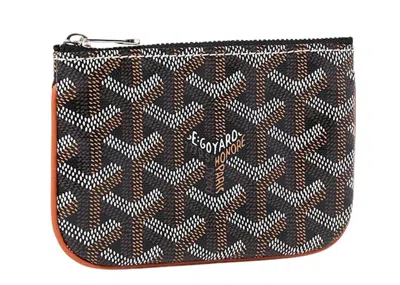 Pre-owned Goyard Women's  Sénat Nano Key Pouch In Black/tan