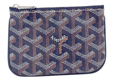 Pre-owned Goyard Women's  Sénat Nano Key Pouch In Navy Blue