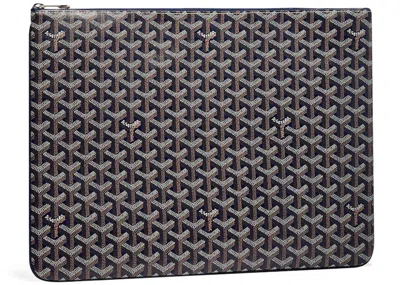 Pre-owned Goyard Women's  Senat Pouch Gm In Navy Blue