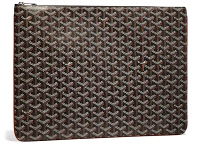 Pre-owned Goyard Women's  Senat Pouch Gmin Black/natural